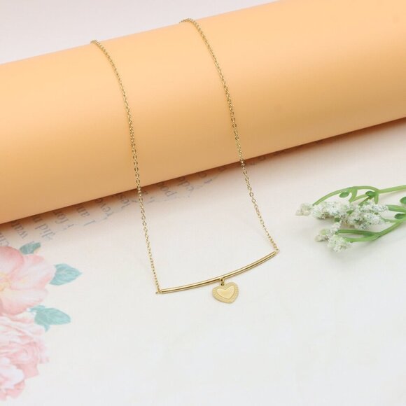 Yellow Gold Heart Pendant Necklace with Adjustable Chain, XPNL0358 - Picture 9 of 13